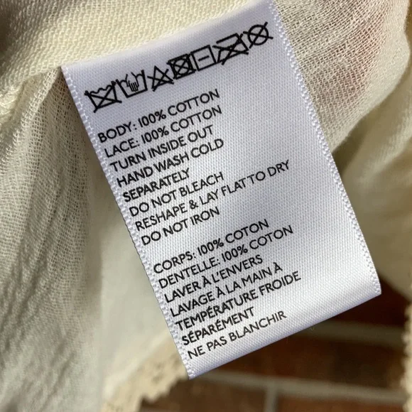 NWT Ecoté Lace High Neck Tank Cream White S - Picture 9 of 9